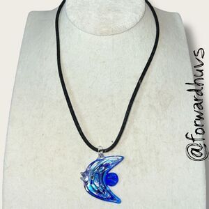 Murano Style Glass Angelfish Pendant – Handmade Dichroic Jewelry